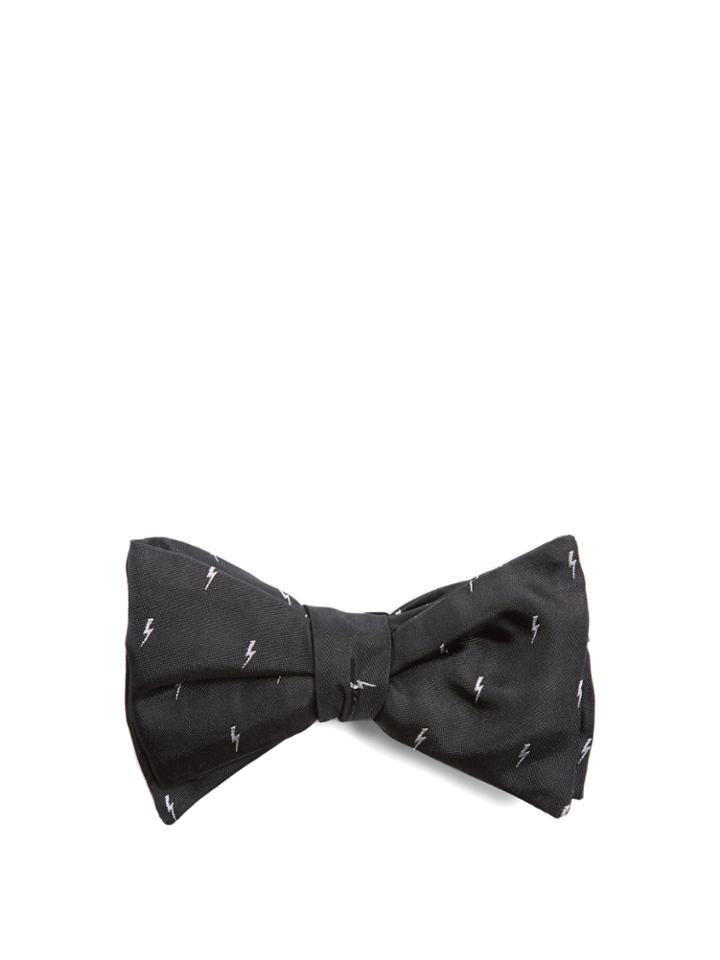 Neil Barrett Lightning Bolt-jacquard Silk Bow Tie