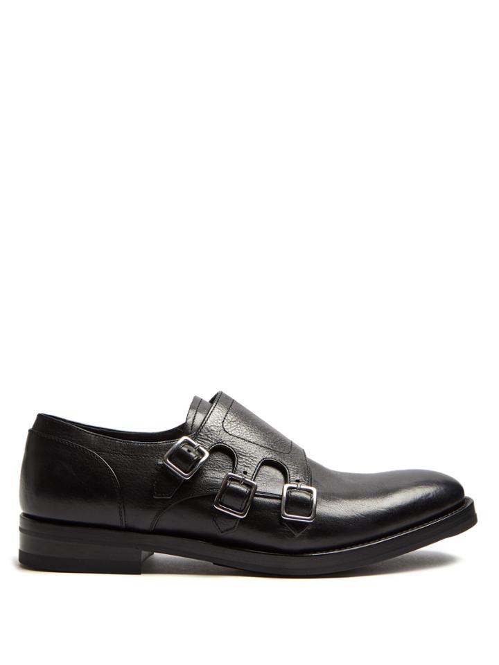 Alexander Mcqueen Monk-strap Leather Derby Shoes