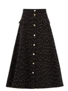 Erdem - Claire Spot-jacquard Tweed Skirt - Womens - Black