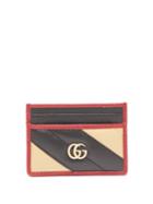Matchesfashion.com Gucci - Gg Marmont Striped Leather Cardholder - Womens - Red Multi