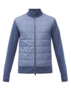 Matchesfashion.com Belstaff - Kelby Quilted-shell And Wool Zipped Cardigan - Mens - Blue