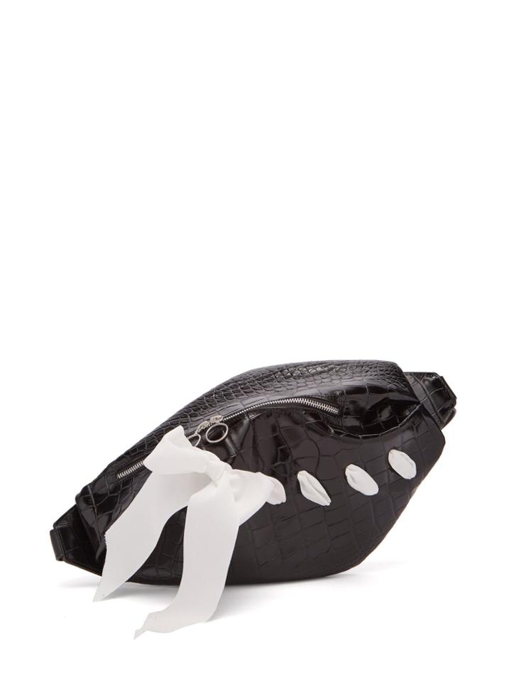 Marques'almeida Knot-embellished Crocodile-effect Leather Belt Bag
