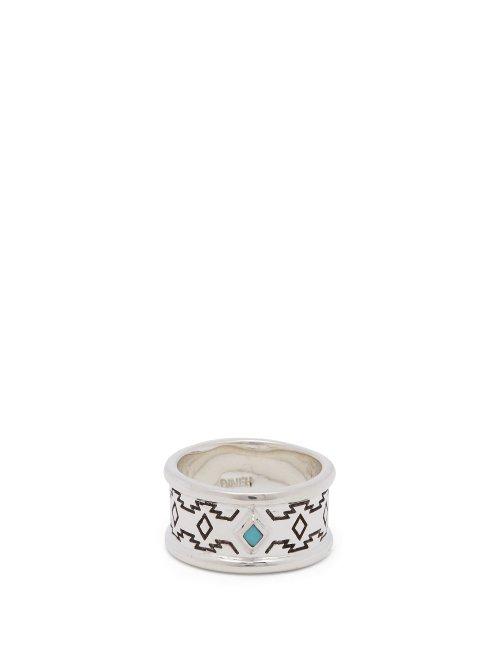 Matchesfashion.com Dineh - Bluff Turquoise & Sterling Silver Ring - Mens - Silver