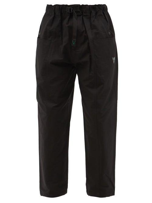 South2 West8 - Belted Cotton-blend Rep Trousers - Mens - Black