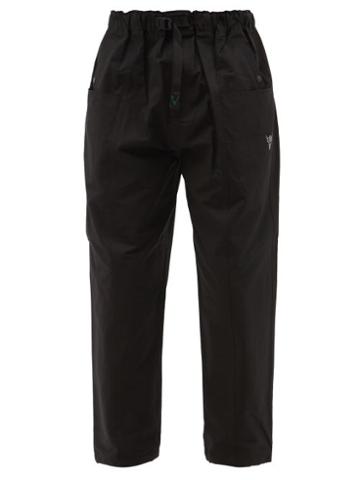 South2 West8 - Belted Cotton-blend Rep Trousers - Mens - Black