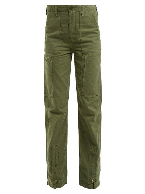 Matchesfashion.com Re/done Originals - High Waisted Cargo Trousers - Womens - Khaki