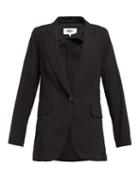 Matchesfashion.com Mm6 Maison Margiela - Single Breasted Cotton Twill Blazer - Womens - Black