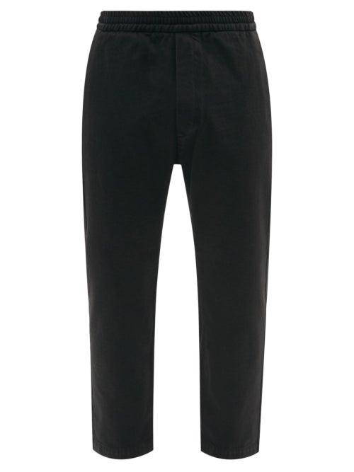 Mens Rtw Barena Venezia - Bativoga Drawstring-waist Cotton-twill Trousers - Mens - Black