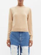Loewe - Twisted-back Wool Sweater - Womens - Camel