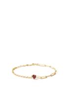 Matchesfashion.com Yvonne Lon - Tourmaline & 18kt Gold Heart Bracelet - Womens - Pink Gold
