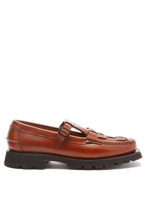 Hereu - Soller Sport T-bar Leather Loafers - Mens - Tan