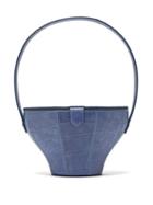 Matchesfashion.com Staud - Alice Crocodile Effect Leather Bucket Bag - Womens - Blue