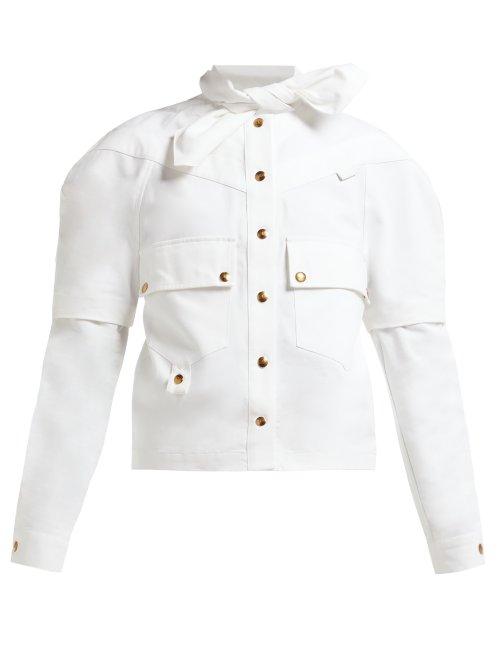 Matchesfashion.com Symonds Pearmain - Tie Neck Cotton Cargo Shirt - Womens - White