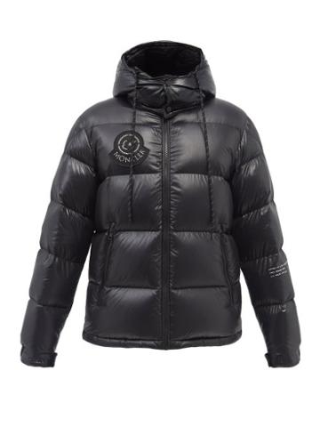 7 Moncler Fragment Hiroshi Fujiwara - Hantium Hooded Logo-patch Quilted Down Jacket - Mens - Black