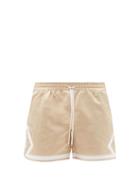 Mens Rtw Amiri - Logo-appliqu Cotton-blend Sateen Shorts - Mens - Beige
