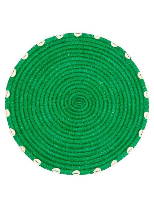 Matchesfashion.com Sensi Studio - Set Of Two Shell-embellished Straw Placemats - Womens - Green