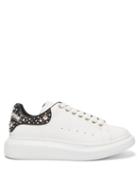 Matchesfashion.com Alexander Mcqueen - Studded Heel Raised Sole Leather Trainers - Mens - White Black