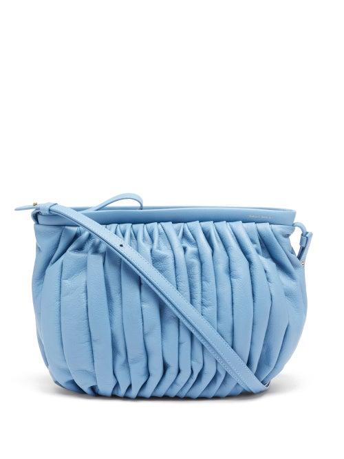 Matchesfashion.com Mansur Gavriel - Balloon Pleated-leather Cross-body Bag - Womens - Blue