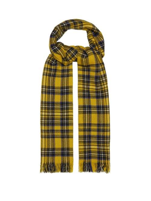 Matchesfashion.com Begg & Co. - Kishorn Washed Cashmere Tartan Scarf - Mens - Yellow Multi