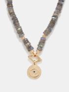 Sydney Evan - Evil Eye Diamond, Labradorite & 14kt Gold Necklace - Womens - Gold Multi