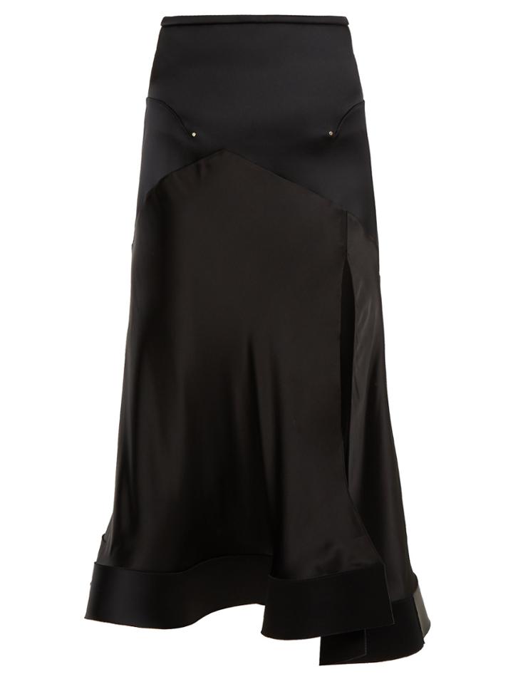 Esteban Cortázar Contrast-panel Satin Midi Skirt
