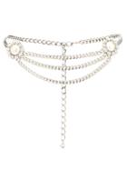 Matchesfashion.com Alessandra Rich - Faux-pearl And Crystal Curb-chain Belt - Womens - Silver