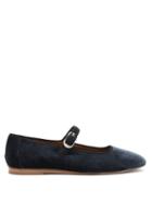 Matchesfashion.com Le Monde Beryl - Velvet Mary Jane Flats - Womens - Navy