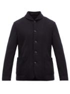 Matchesfashion.com Giorgio Armani - Shawl Neck Wool Cardigan - Mens - Navy