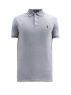 Matchesfashion.com Polo Ralph Lauren - Slim-fit Cotton-blend Piqu Polo Shirt - Mens - Dark Blue