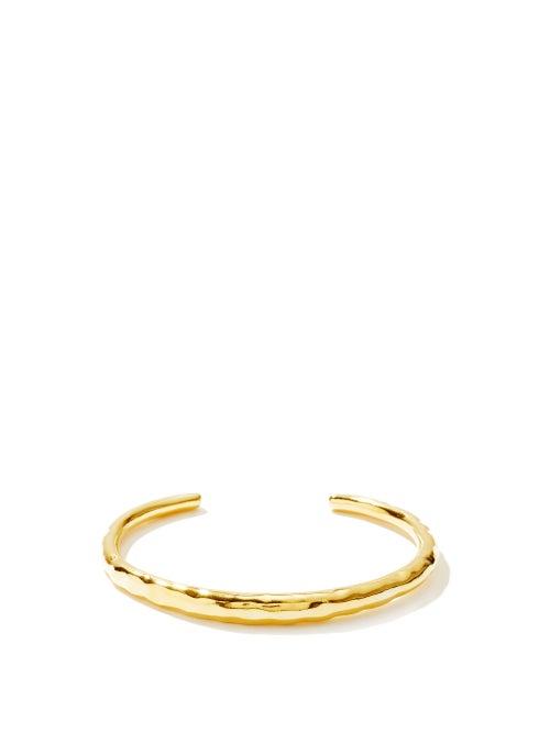 Matchesfashion.com Dear Letterman - Rizk Textured 24kt Gold-vermeil Bangle - Mens - Gold