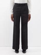 Gucci - Turn-up Cuff Wool-gabardine Wide-leg Trousers - Mens - Black