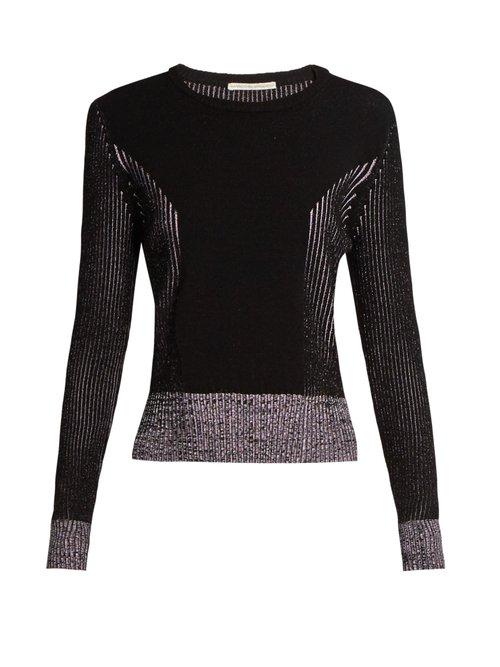Matchesfashion.com Marco De Vincenzo - Long Sleeved Ribbed Knit Sweater - Womens - Purple Multi