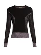 Matchesfashion.com Marco De Vincenzo - Long Sleeved Ribbed Knit Sweater - Womens - Purple Multi