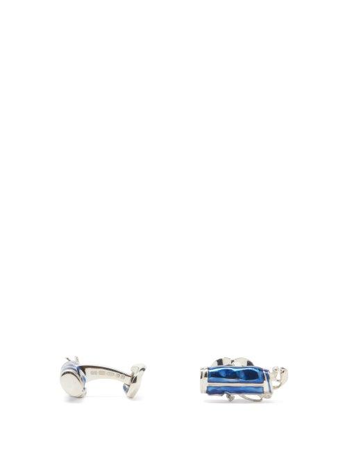 Deakin & Francis - Golf-bag Enamelled Sterling-silver Cufflinks - Mens - Blue