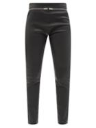 Ladies Rtw Givenchy - Zipped High-rise Leather Slim-leg Trousers - Womens - Black