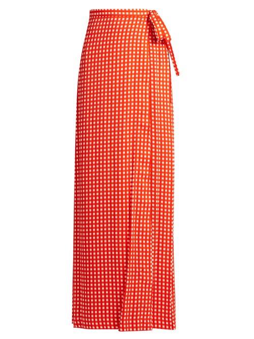 Matchesfashion.com Preen By Thornton Bregazzi - Agnel Wrap Maxi Skirt - Womens - Red Print