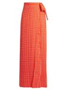 Matchesfashion.com Preen By Thornton Bregazzi - Agnel Wrap Maxi Skirt - Womens - Red Print