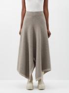 Lauren Manoogian - Asymmetric-hem Alpaca-blend Midi Skirt - Womens - Grey