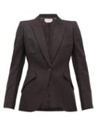 Matchesfashion.com Alexander Mcqueen - Single Breasted Wool Jacket - Womens - Grey