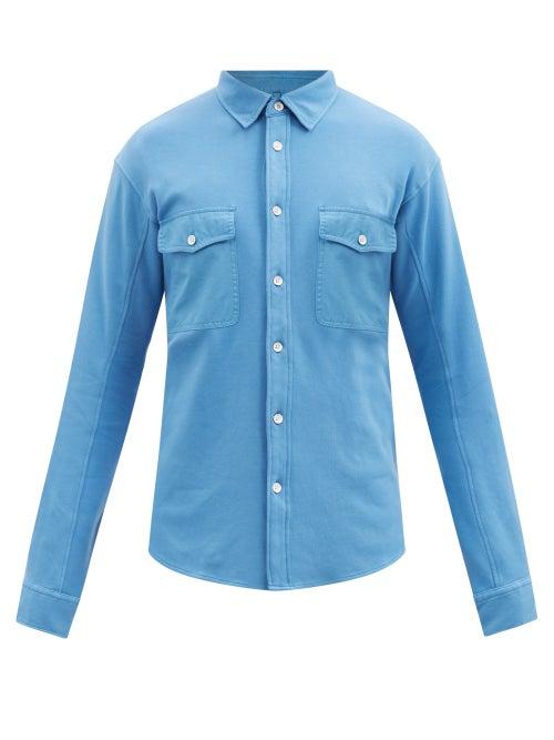 Rag & Bone - Patch-pocket Cotton-jersey Shirt - Mens - Light Blue
