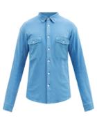 Rag & Bone - Patch-pocket Cotton-jersey Shirt - Mens - Light Blue