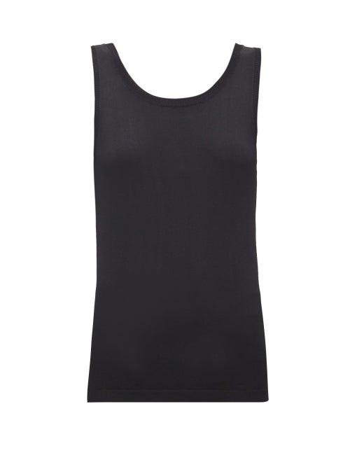 Matchesfashion.com Sara Lanzi - Scoop-back Knitted Top - Womens - Black