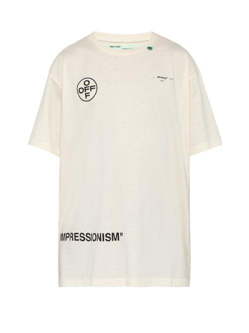 Matchesfashion.com Off-white - Stencil Arrow Print Cotton T Shirt - Mens - White