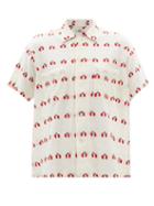 Bode - Cherry-embroidered Cotton-gauze Shirt - Womens - Red Multi
