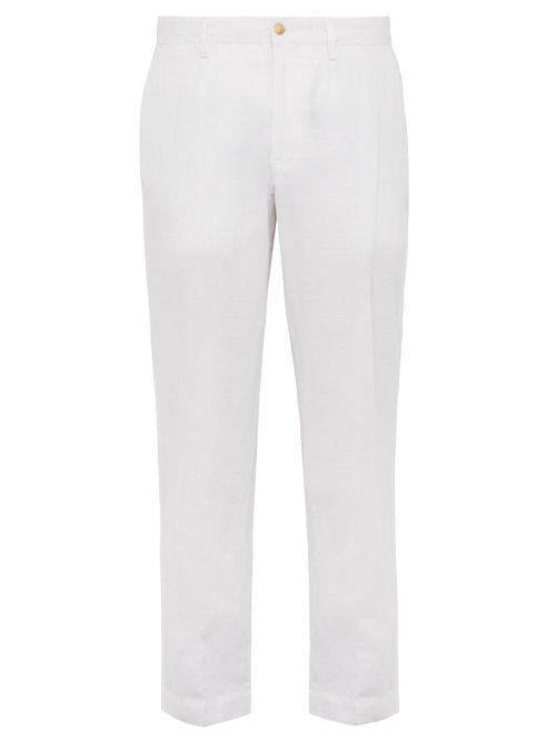 Matchesfashion.com Polo Ralph Lauren - Brushed Linen Blend Trousers - Mens - White