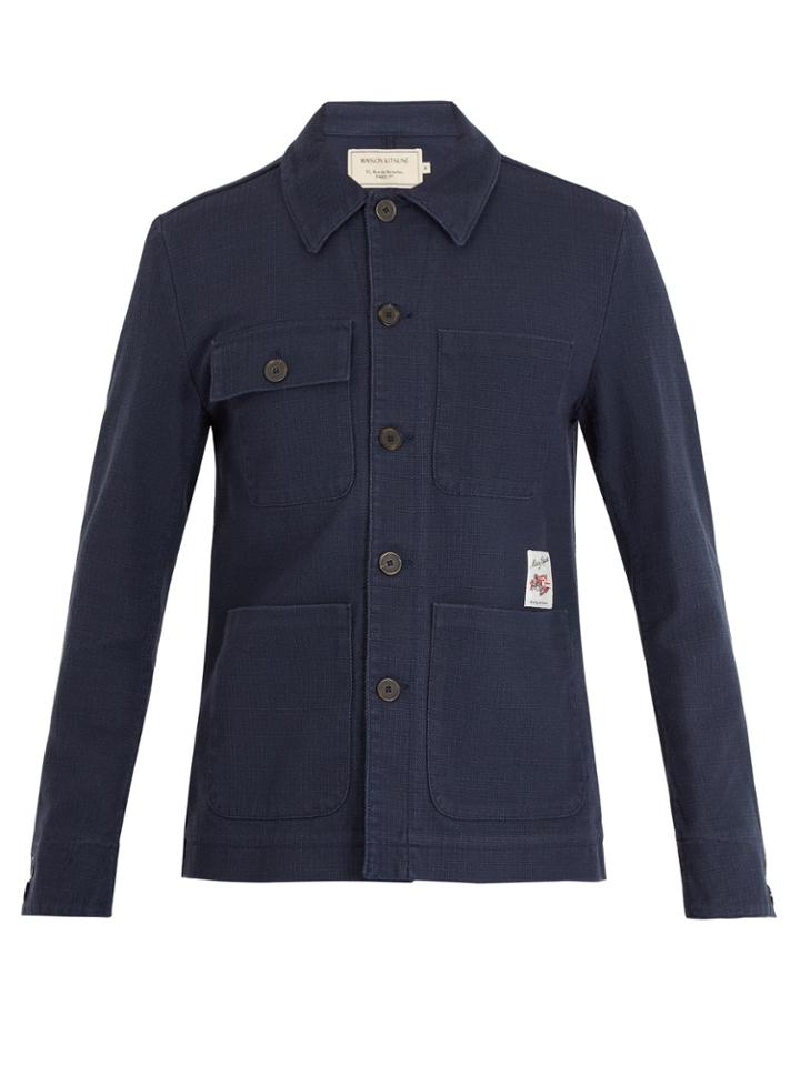 Maison Kitsuné Patch-pocket Woven-cotton Jacket