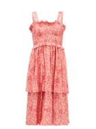 Matchesfashion.com Adriana Degreas - Hydrangea-print Tiered Dress - Womens - Pink Print