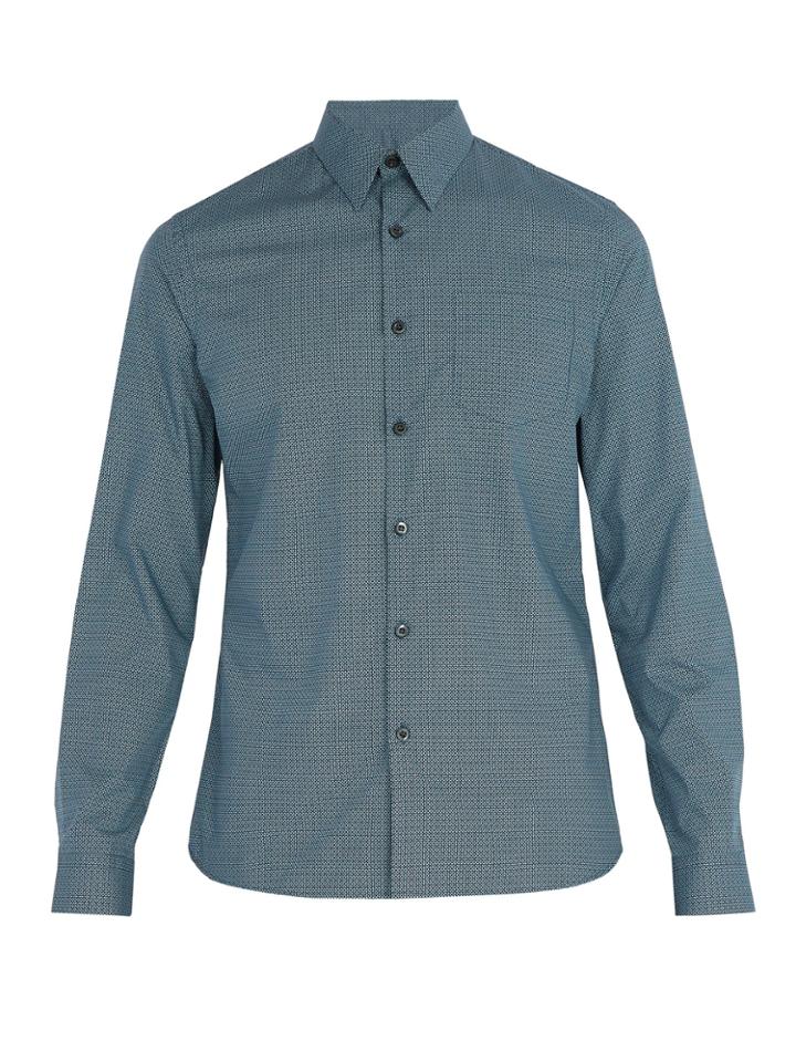 Prada Tile-print Cotton Shirt