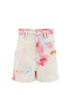 Matchesfashion.com Isabel Marant - Esquia High-rise Tie-dye Cotton Shorts - Womens - Ivory Multi