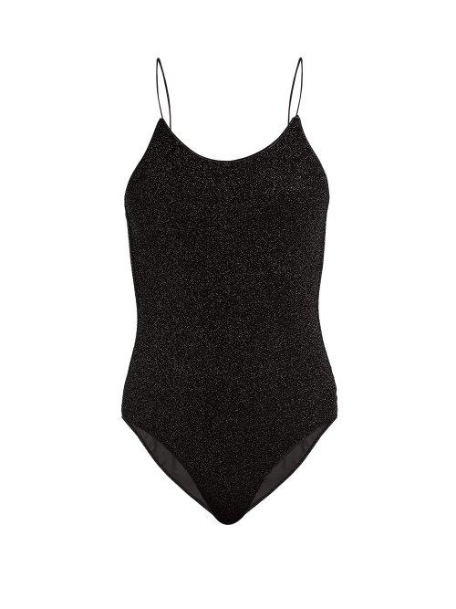 Matchesfashion.com Oseree - Lumire Metallic Glitter Swimsuit - Womens - Black